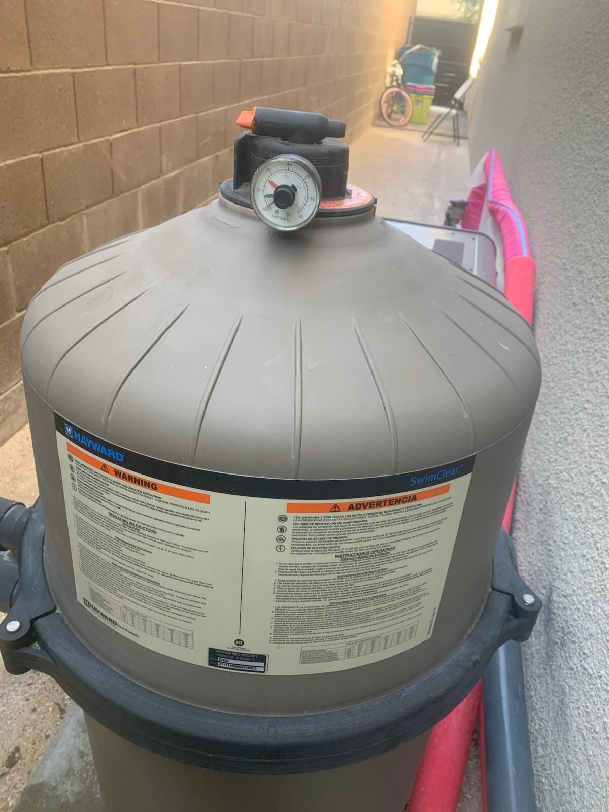 Residential Hayward pool filter ready for professional cleaning