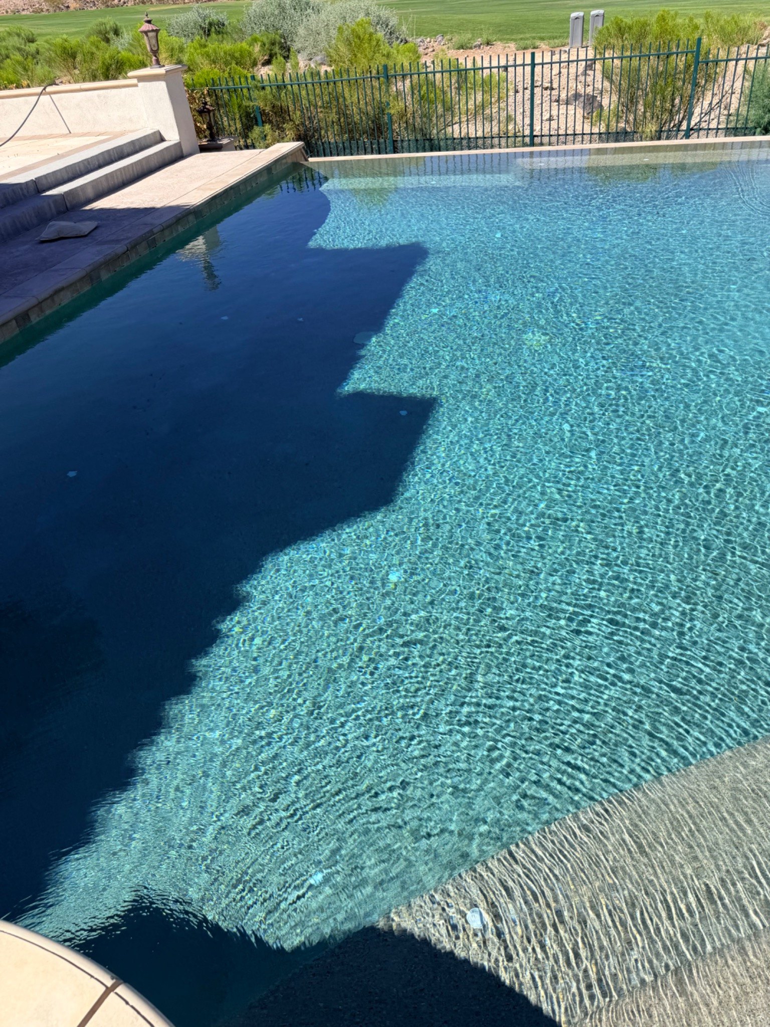 Alternate finished angle showing the pool shelf and clear water
