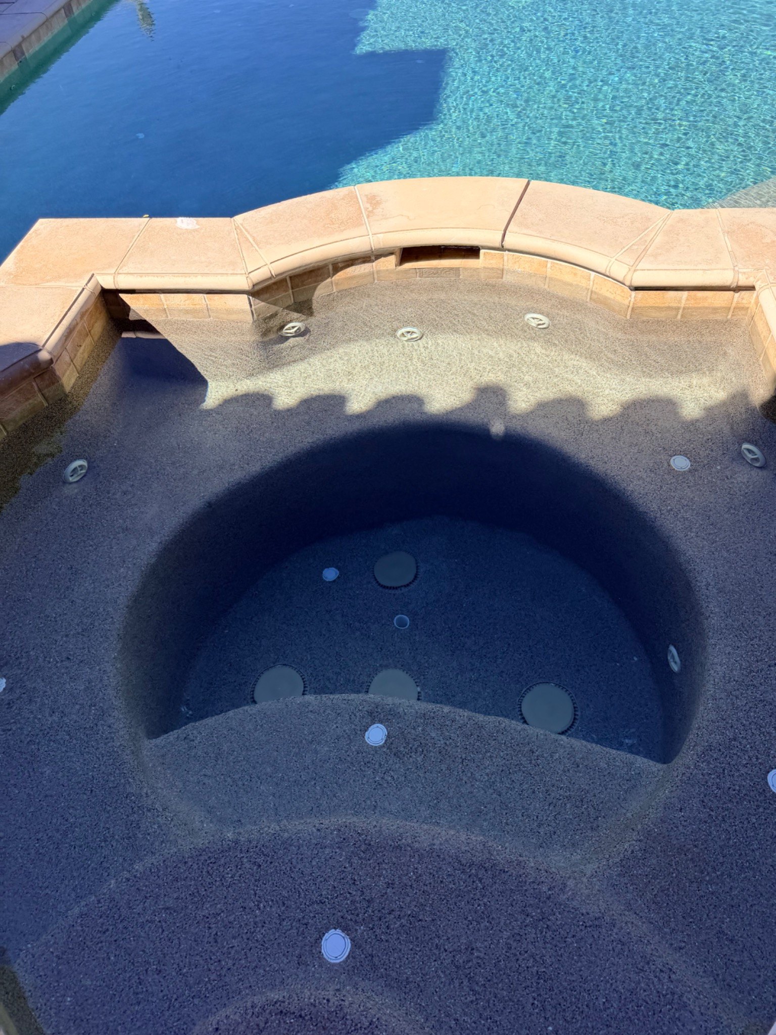Attached spa from the same 28,000-gallon pool project