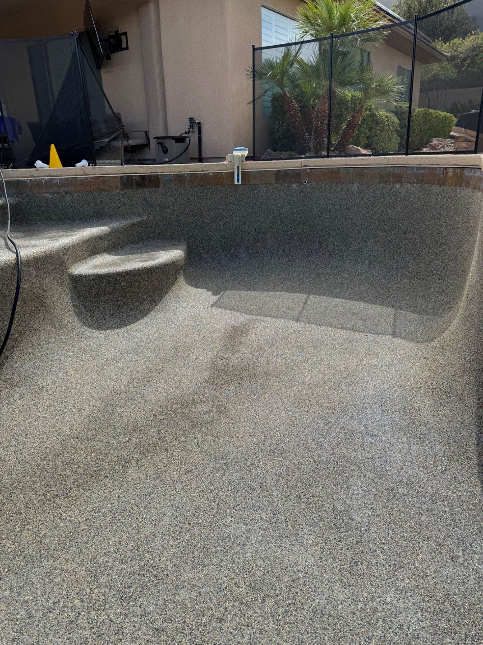 Pool after drain and cleaning