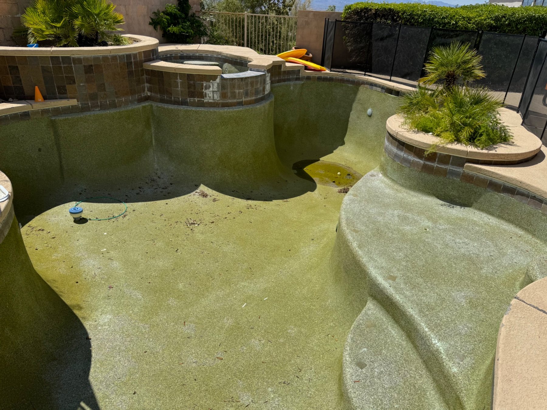 Pool before drain and cleaning